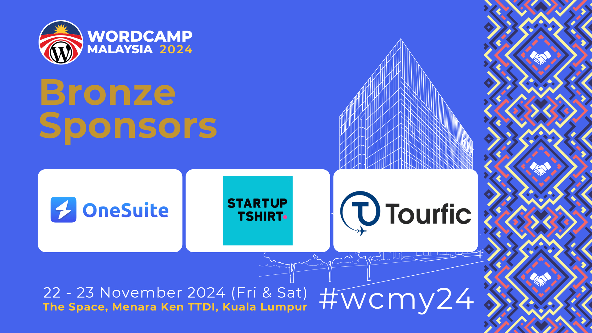 Meet Our Bronze Sponsors: One Suite, Startup Tshirt, and Tourfic! 