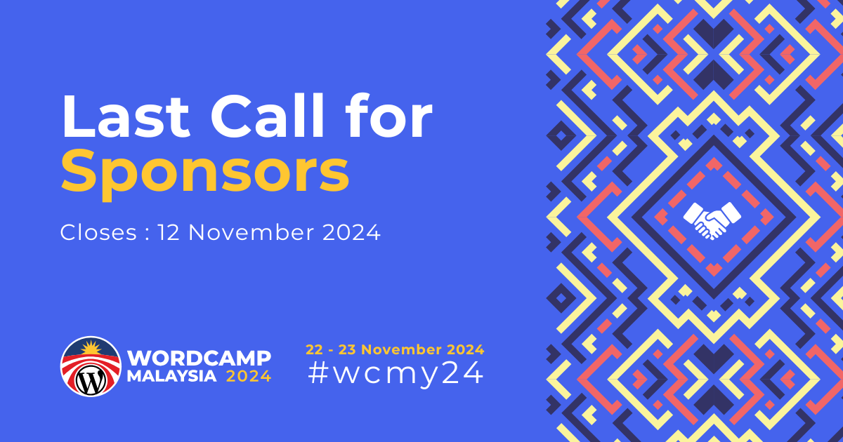 Last Call for Sponsors for WCMY24!